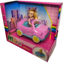 Galtoys Mira Bebekli Mini Car GLT-E406,EVCIL Hayvanı ile Arabalı Oyuncak Bebek Pembe