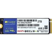 Twinmos NVMe2TB2280Ap 2TB 3600-3250MB M2 PCIe Gen3 NVMe SSD