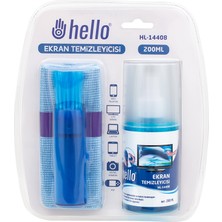 Hello HL-14408 Sprey + Fiber Bez + Fırça 200ML LCD Ekran Temizleme Seti (4396)