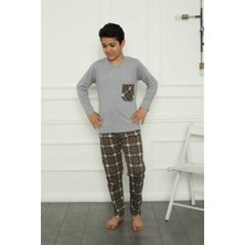 Moda Çizgi Erkek Çocuk Penye Pijama Takım 20387