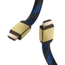 Trade Jam 1.5 Metre 3D 4K Uyumlu 1.4 V Gold Yassı Örgülü HDMI Kablo (4396)