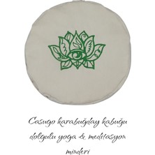 Casugo Yoga Minderi Meditasyon Minderi - Karabuğday Kabuğu Dolgulu Yeşil Göz Baskılı