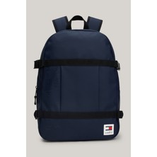 Tommy Hilfiger Unisex Marka Logolu Şık Görünüşlü Deri  Gündelik Kullanıma Uygun Lacivert Sırt Çantası AM0AM11961-C1G