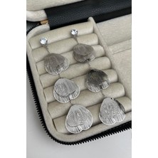 Modex Tek Taş Detaylı Kalp Sallantılı Küpe (Ölçü:11 Cm)