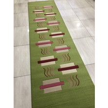 Burak Halı Vizyon Carving 9064 Açık Yeşil 80X300 Yolluk 3 Metre !