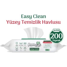 Paddlers Easy Clean Beyaz Sabun Katkılı Yüzey Temizlik Havlusu 2X100 (200 Yaprak)