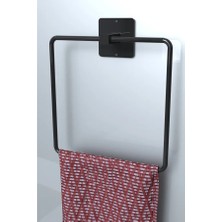 Alsi Home Yapışkanlı Siyah Kare Havluluk