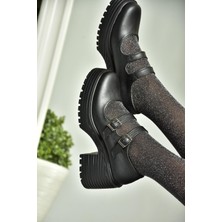 Fox Shoes R996055009 Siyah Kalın Topuklu Kadın Ayakkabı