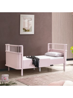 Setay Mdf Beşik, 90X130 Trend Büyüyen Beşik, 90X190 Trend Karyola,  Pembe + 1 Adet 90X130 Comfort Yatak