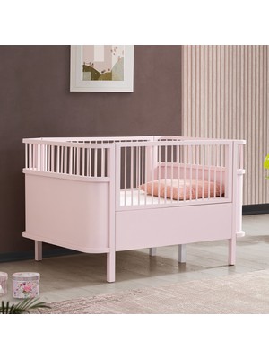 Setay Mdf Beşik, 90X130 Trend Büyüyen Beşik, 90X190 Trend Karyola,  Pembe + 1 Adet 90X130 Comfort Yatak