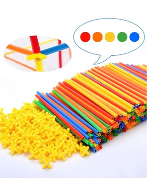 Apexma Çocuklar Için Eğlenceli Oyuncak Süper Bambu Çubukları 300 Parça - Zeka Geliştirici Eğitici Bambu Çubuklar