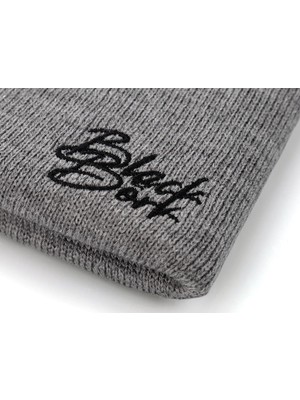 Black Börk  V1 Akrilik Boğa - 3sb Kod Logolu Unisex Gri Bere (Beanie)