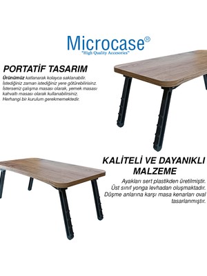 Microcase Portatif Atlantık Çam Laptop Notebook Sehpası Katlanabilir Çalışma Masası Kahvaltı Masası AL4207