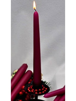 T&P Candle Renkli ve Kokulu Düz Şamdan Mumu Sevgililer Günü Kırmızı 26 cm 2 Li