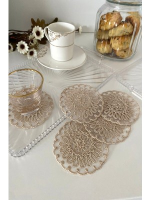 Emtory Home Model Havana | 6 Adet Fincan Yanı Sunum Peçetesi - Cappuccino Kokteyl Peçetesi