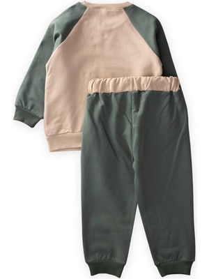 Cigit New Gen Baskılı Garnili Sweatshirt Takım Vizon