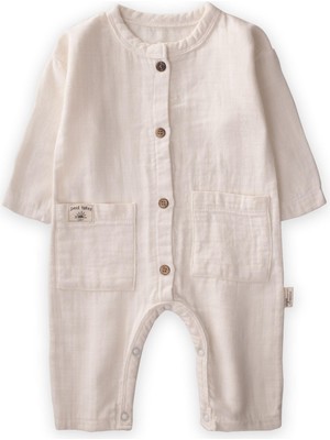 Cigit Flamlı Müslin Mevsimlik Tulum Naturel