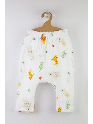 Bondilolly %100 Pamuk Beli Lastikli Müslin Bebek Şalvar Pantolon