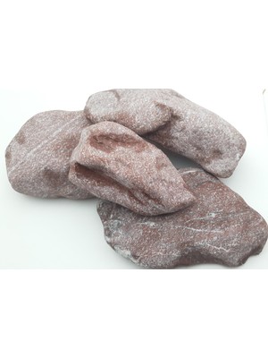 Seçilir Dekoratif Kırmızı Boyasız Vernikli Doğal Büyük (80-160 Mm) Çakıl Taşı (3-4 Parça Takribi 2000 Gr)
