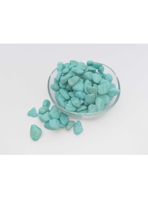 Seçilir Dekoratif Mint Yeşili Renkte Orta (10-25 mm) Çakıl Taşı 350 Gr