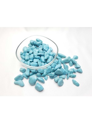 Seçilir Dekoratif Turkuaz Renkte Orta (10-25 mm) Çakıl Taşı 350 Gr