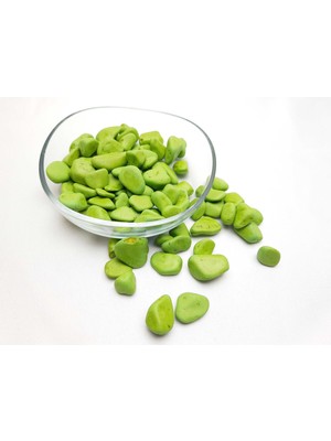 Seçilir Dekoratif Fıstık Yeşil Renkte Orta (10-25 mm) Çakıl Taşı 350 Gr