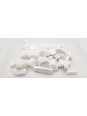 Seçilir Dekoratif Süt Beyaz Renk (Dolomit) Doğal Iri Büyüklükte (40-80 Mm) Çakıl Taşı 2000 Gr
