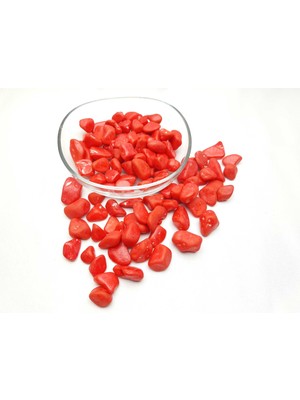 Seçilir Dekoratif Kırmızı Renkte Orta (10-25 mm) Çakıl Taşı 350 Gr