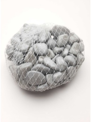 Seçilir Dekoratif Gri Renkte Orta (10-25 mm) Çakıl Taşı 350 Gr
