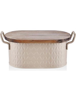 The Mia Prizma Ekmek Saklama Kabı Karamel 40X22X18 cm