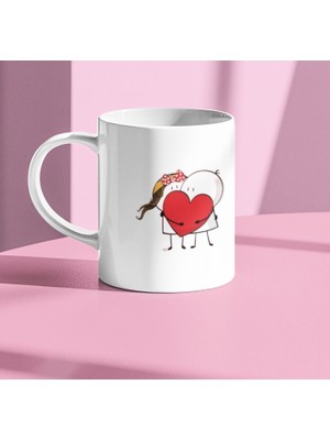 Nino Store Çöp Adam Love Aşk Baskılı 14 Şubat Sevgililer Günü Hediyelik Kupa Bardak