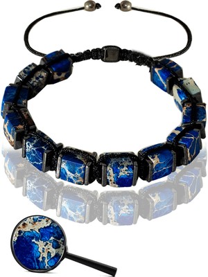 Tesbih Atölyesi Küp Model Koyu Mavi Varisit Taşı Bileklik