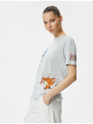 Koton Tom ve Jerry Tişört Lisanslı Kısa Kollu Bisiklet Yaka Pamuklu