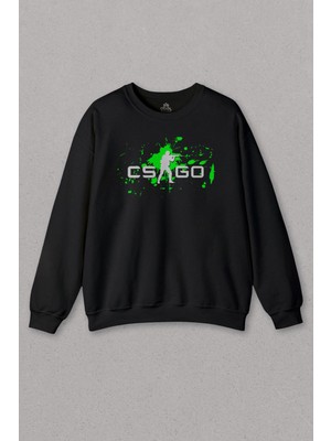 So Cool Unisex Siyah Sweatshirt Gamer Oyun Cs Go Csgo Counter Strike Global Offensive Baskılı Sweat