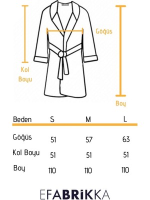 Efabrika Pamuklu Basic Kadın Erkek Bornoz Gri S