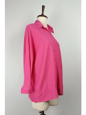 Duay Butik Oversize Gömlek Pembe T1684