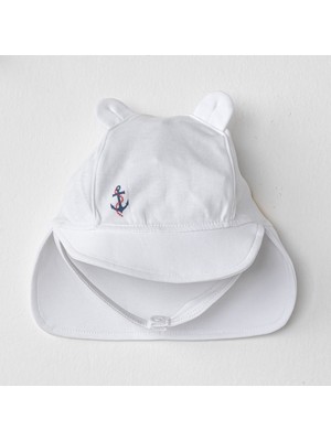 Andywawa Sailor Bear Erkek Çocuk Şapka Beyaz Renkli Deniz Temalı Desenli AC24554