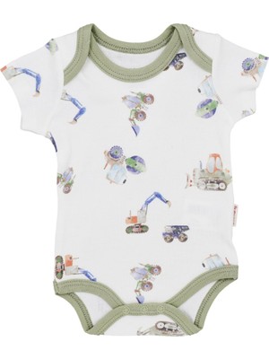 Tiffany Baby Tiffany Work Machine Theme Yarım Kol Bebek Body 13008