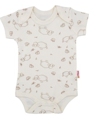Tiffany Baby Lamb Organik Theme Yarım Kol Bebek Body 20008