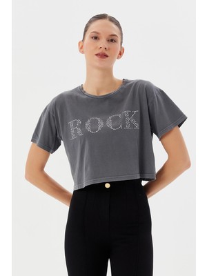 Kadın Rock Tshirt  Antrasit