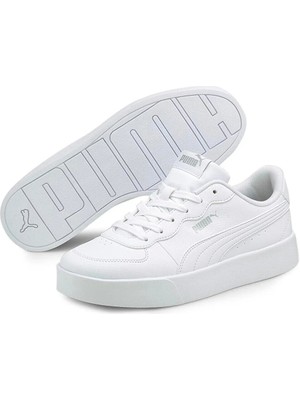 Puma Skye Clean Unisex Spor Ayakkabı 380147-02 Beyaz Renkli Kadınlar İçin Günlük Kullanıma Uygun