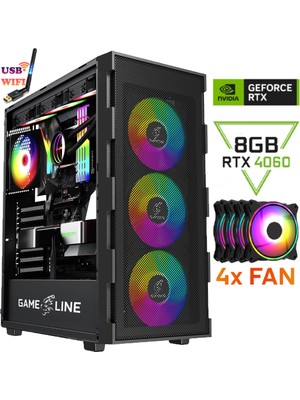 Gameline FR20 I3-12100F 32GB Ddr4 1tb SSD RTX4060 8gb Oyuncu Masaüstü Bilgisayar