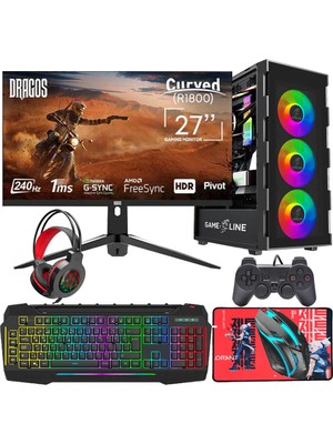 Gameline FR68 Ryzen 5 5600 32GB Ddr4 500GB SSD RTX4060 8gb 27" 240 Hz Pivot Oyuncu Masaüstü Bilgisayar