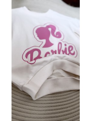 Baby Mini Elf Özel Koleksiyon Barbie Desenli Ekru Sweatshirt