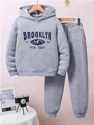 Arya Fi Life Erkek/kız Çocuk Gri Brooklyn Baskılı Eşofman Takımı