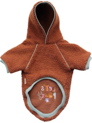 Miela Kids Kapüşonlu Peluş Köpek Sweatshirt Kahverengi