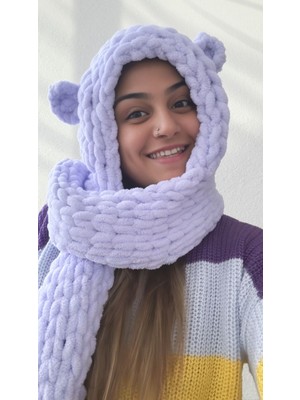 Modaloli Puffy Atkı Model Kulak Detay Bere