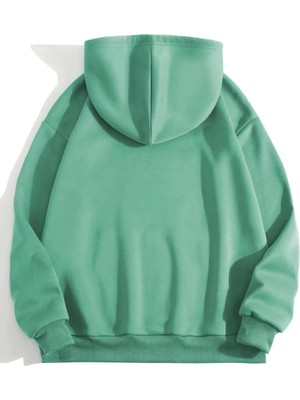 TeksAs Giyim Erkek Düz Kapüşonlu Sweat - Mint Yeşili