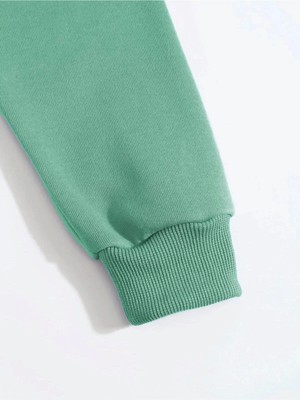 TeksAs Giyim Erkek Düz Kapüşonlu Sweat - Mint Yeşili