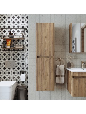 Roomart Atlantik Mat Mdf 130 x 35 cm Banyo Boy Dolabı